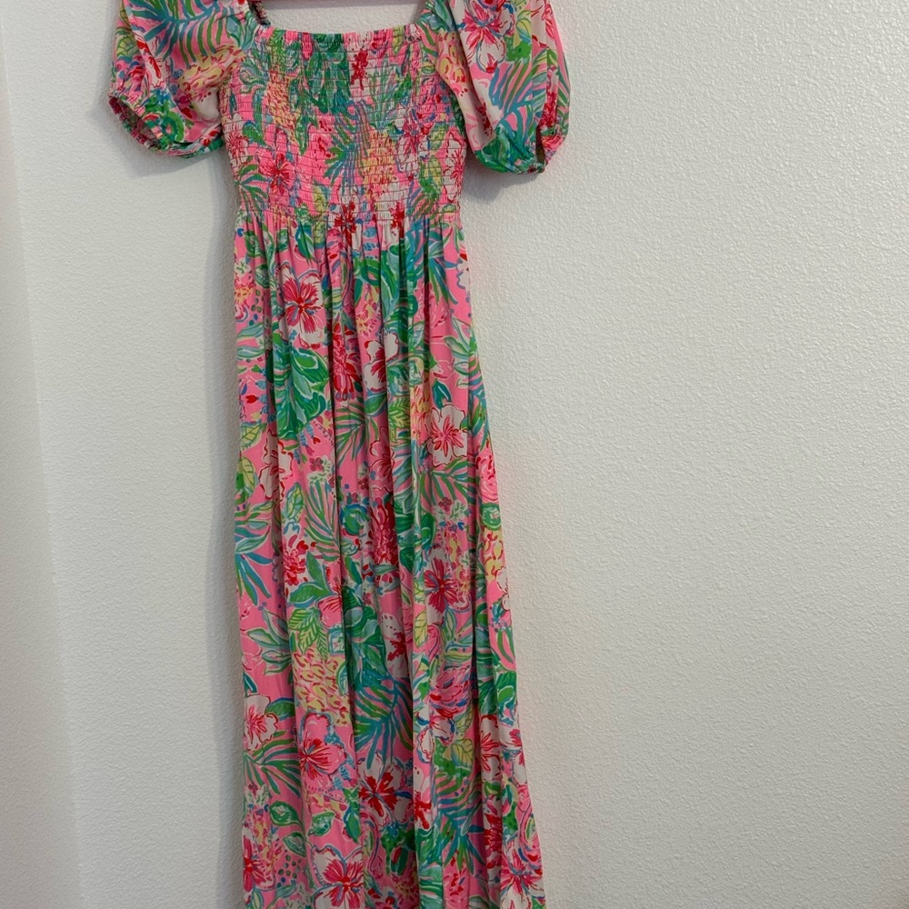 Lilly Pulitzer Floral Maxi Dress - Pink and Green